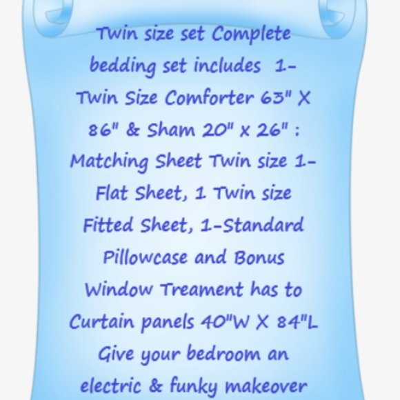 Peace Sign Bed in a bag+ Curtain 9pc TWIN Bedding & Window Set🆕FAST📦🏃🏻💨⚡🚚 - Picture 13 of 15